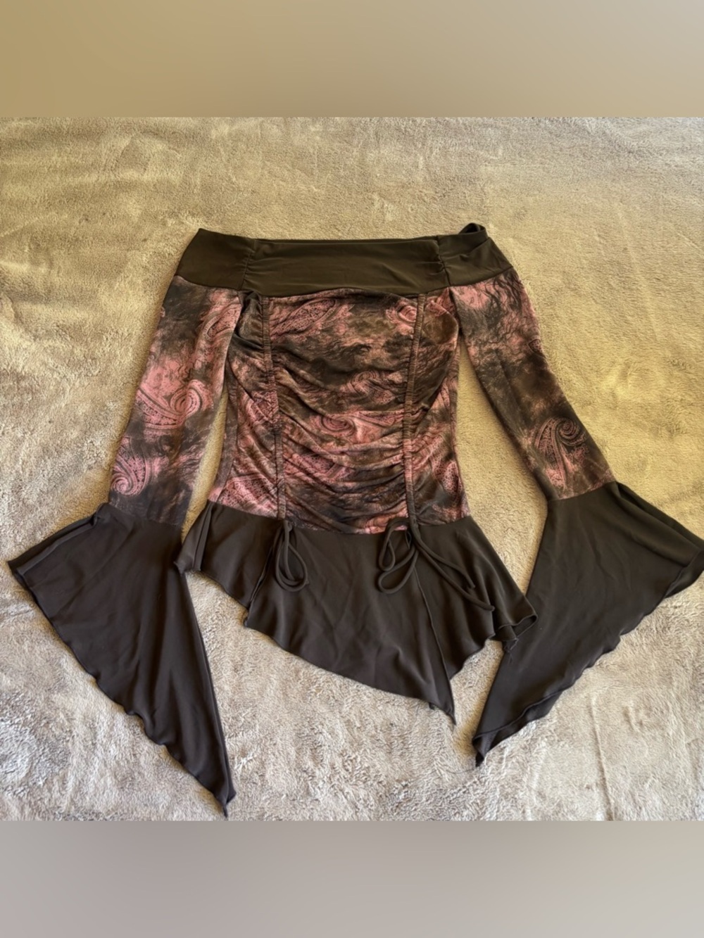 gothic fairycore off-shoulder top